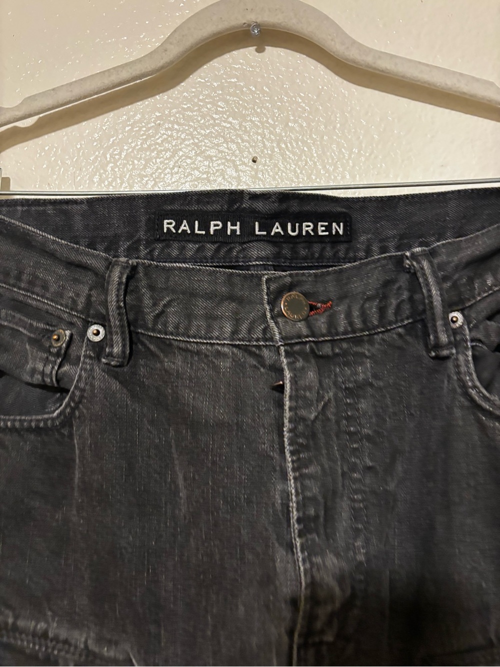 Ralph Lauren Black Label Cargo Jeans Mens 36x32 Pants Pockets Biker - Picture 7 of 10